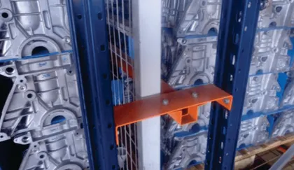 Stop de fundo para impedir queda de pallets nas prateleiras — Metalúrgica Hentges